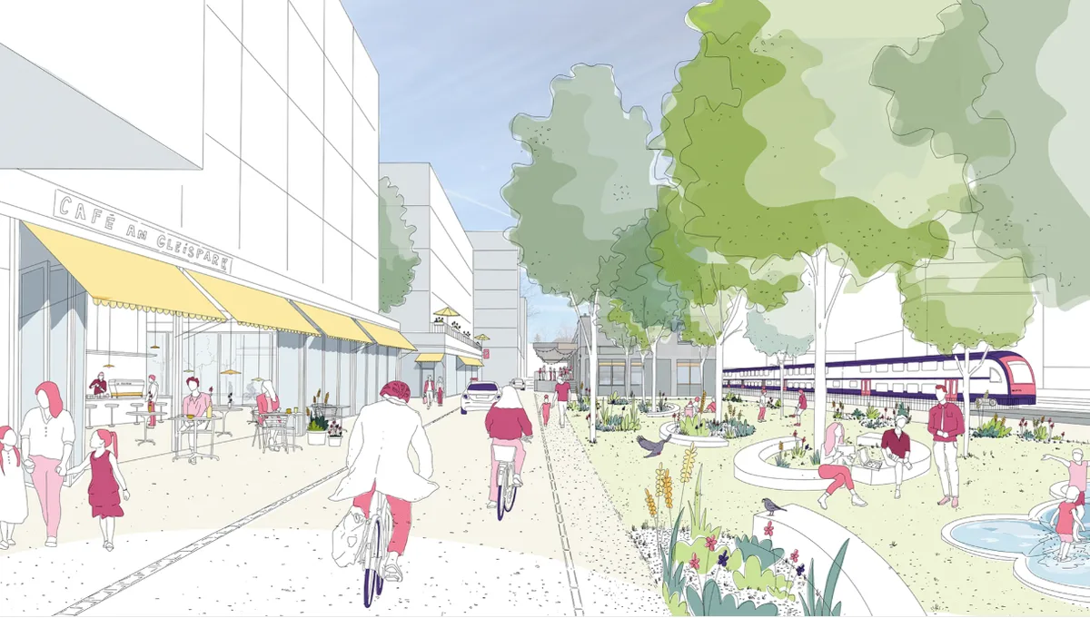 Wie der Bahnhof der Zukunft im Detail aussehen wird, ist noch nicht klar. Denn die Planungsarbeiten gehen weiter. So soll das Bahnhofareal in der Zukunft aussehen.